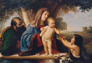 Johannesknaben ile Kutsal Aile by Eduard Jakob von Steinle