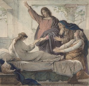 Jairus'un Kızının Yükselişi, 1873. by Eduard Julius Friedrich Bendemann
