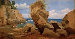 Sorrento yakınlarındaki kıyı manzarası by Eduard Wilhelm Pose
