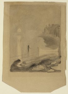 İskeleye Bağlı Bir Tekne by Edvard Munch