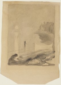 İskeleye bağlı bir tekne, 1892 by Edvard Munch