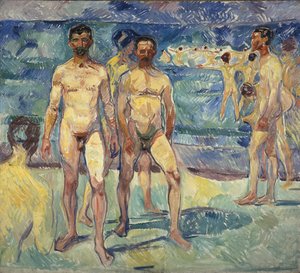 banyo erkekler by Edvard Munch