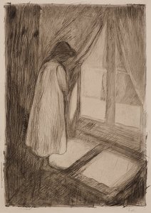 Penceredeki kız. 1894 by Edvard Munch