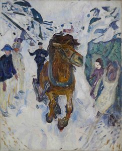dört nala koşan at by Edvard Munch