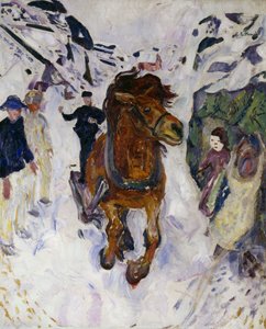 dört nala koşan at by Edvard Munch