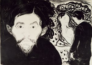 Kıskançlık, 1896 by Edvard Munch