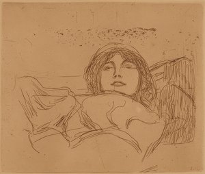Genç kadın. 1896 by Edvard Munch