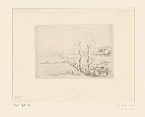 Ev ile manzara Norveç manzarası (orijinal başlık) by Edvard Munch