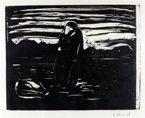 "Tarladaki Öpücük" (Tarlada Öpücük) Gravür Edvard Munch (1863-1944) by Edvard Munch