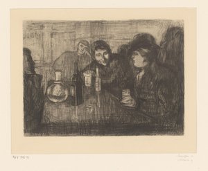 Erkekler bir kafede bir masanın etrafında Kristiana (Oslo) bohemians I (orijinal başlık) by Edvard Munch