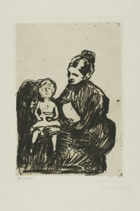 Oğlanla Hemşire/Anne ve Ağlayan Çocuk by Edvard Munch