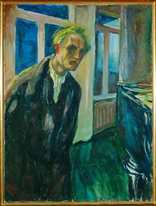 Otoportre. Gece (tuval üzerine resim) by Edvard Munch