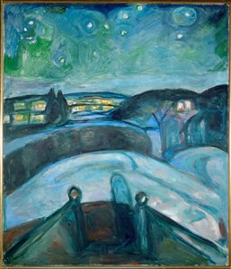 Yıldızlı Gece, Ekely (tuval üzerine resim) by Edvard Munch