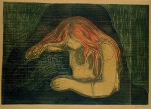 Vampir (litografi ve gravür) by Edvard Munch