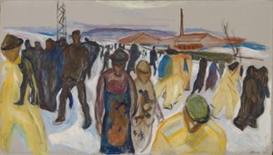 Eve Dönen İşçiler by Edvard Munch