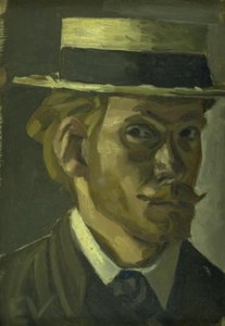 Hasır Şapkalı Otoportre by Edvard Weie