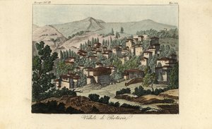 Portaria köyünün görünümü, Teselya, Yunanistan