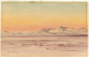Antarktika kıyı sahnesi, 1901-04 (kağıt üzerinde wc) by Edward Adrian Wilson