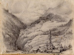Tiefencastel, İsviçre, 1899 by Edward Adrian Wilson