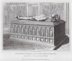 St Mary Kilisesi Warwick Korosunda Warwick Thomas Beauchamp Earl Anıtı (gravür)