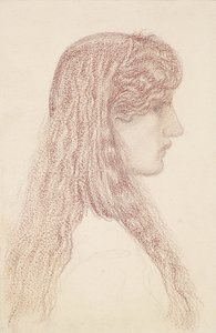 Maria Zambaco - Profil Çalışması by Edward Burne Jones