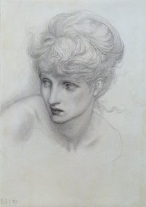 Bir Kızın Kafasının İncelenmesi (ayrıca bkz. 198346) by Edward Burne Jones
