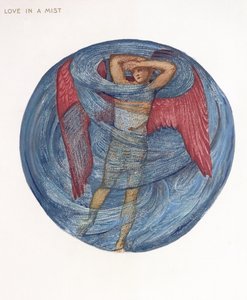 Çiçek Kitabı: I. Sisteki Aşk, 1905 (kağıt üzerinde guajlı lito) by Edward Burne Jones