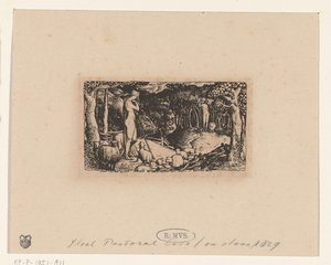 kırsal yaşam İdeal pastoral yaşam by Edward Calvert (signed by artist)