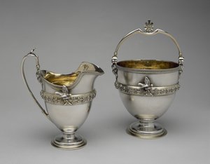 Kaymaklı Sürahi ve Şeker Sepeti, c. 1865-1869 (gümüş ve gümüş yaldızlı) by Edward Chandler Moore
