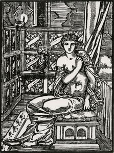 Psyche Aşk Tanrısı Bekliyor by Edward Coley (after) Burne Jones