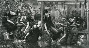 Briar Rose Serisinden Bahçe Mahkemesi by Edward Coley (after) Burne Jones