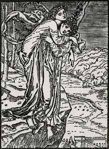 Zephyr ve Ruh by Edward Coley (after) Burne Jones