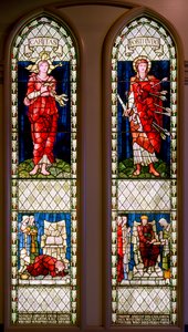 Charity and Fortitude (David Lamenting ve David Consoled), c.1896 (vitray) by Edward Burne Jones