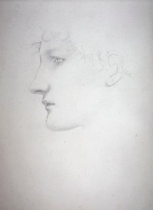 Bir Kafa Çalışması - Bessie Keane, c.1893 (kağıt üzerine kalem) by Edward Coley Burne Jones