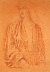 Bir kızın çalışması (kağıt üzerine kalem) by Edward Coley Burne Jones