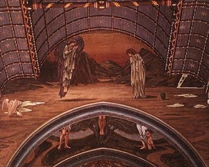 Müjde ve alegorik bir çarmıha gerilmenin parçası by Edward Coley Burne Jones
