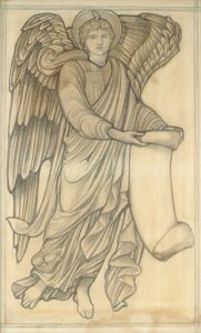 Parşömenli Melek - altı rakamı, 1880 (kağıt üzerinde tebeşir) by Edward Burne Jones