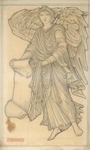 Parşömenli Melek - on numara, 1880 (kağıt üzerinde tebeşir) by Edward Burne Jones