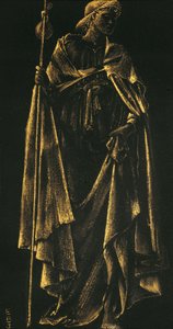 Bakan Melek (kağıt üzerine altın boya) by Edward Burne Jones