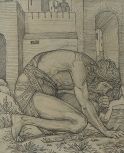 Nebukadnezar Ot Yiyen, 1878 (kağıt üzerinde tebeşir) by Edward Burne Jones
