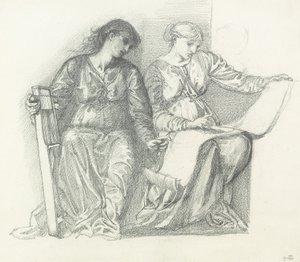 "Müzik" Çalışması, c.1865 by Edward Burne Jones