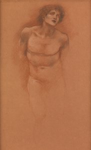 "Aşkın Arabası"ndaki Aşk figürü için çalışma by Edward Burne Jones