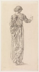"The Garland Weavers" için dökümlü bir kadın figürünün incelenmesi, 1866 by Edward Burne Jones