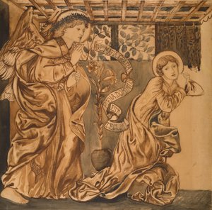 Müjde (kağıt üzerine sulu boya) by Edward Burne Jones