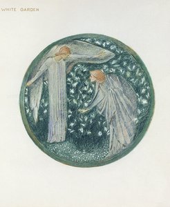 Çiçek Kitabı: XXXIV. Beyaz Bahçe, 1905 (kağıt üzerine guajlı lito) by Edward Burne Jones