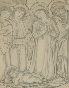 Kutsal Aile, c.1874 (kağıt üzerinde tebeşir) by Edward Burne Jones
