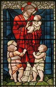 Wilden, All Saints, Morris & Co., Edward Burne-Jones, John Henry Dearle (1859-1932), Christ Blessing The Children, 1902-1914, Louisa, Alfred, The Baldwins, Başbakan, Metodist, Worcestershire, A