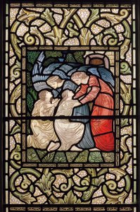 Wilden, All Saints, Morris & Co., Edward Burne-Jones, John Henry Dearle (1859-1932), Reception into Paradise, 1902-1914, Louisa, Alfred, The Baldwins, Başbakan, Metodist, Worcestershire, Sanat ve