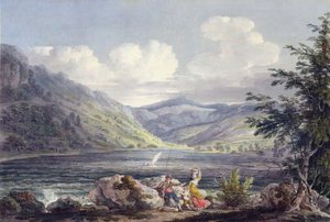 Haweswater, Westmoreland, c.1795 (dokuma kağıt üzerinde grafit üzerinde wc) by Edward Dayes