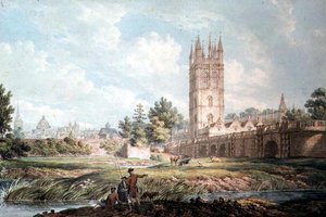 Nehirden Magdalen Koleji ve Köprüsü, Oxford, by Edward Dayes